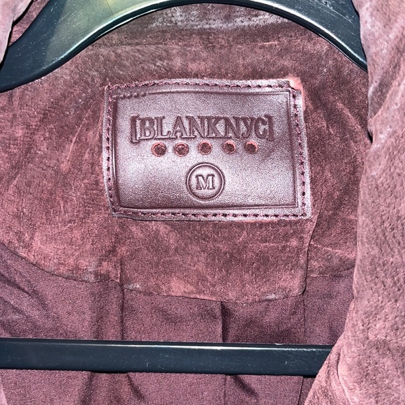 BLANK NYC SUEDE LEATHER MOTO JACKET CHOCOLATE BROWN M - Picture 3 of 6